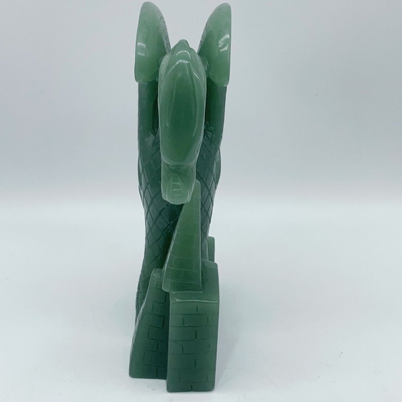 Green Aventurine Dragon Castle Carving -Wholesale Crystals