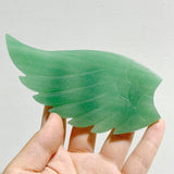 Green Aventurine Heart Wing Carving With Stand -Wholesale Crystals