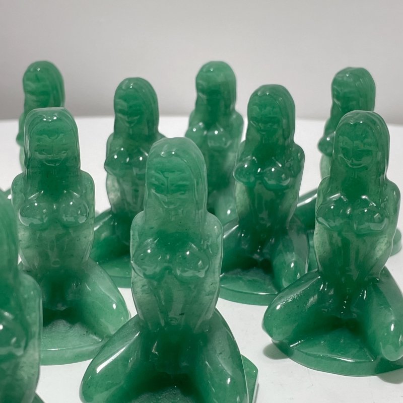 Green Aventurine Yoga Goddess Carving Wholesale - Wholesale Crystals