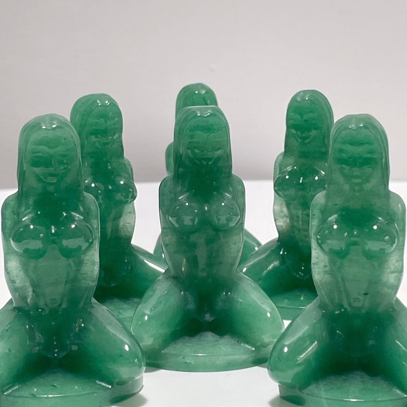 Green Aventurine Yoga Goddess Carving Wholesale - Wholesale Crystals