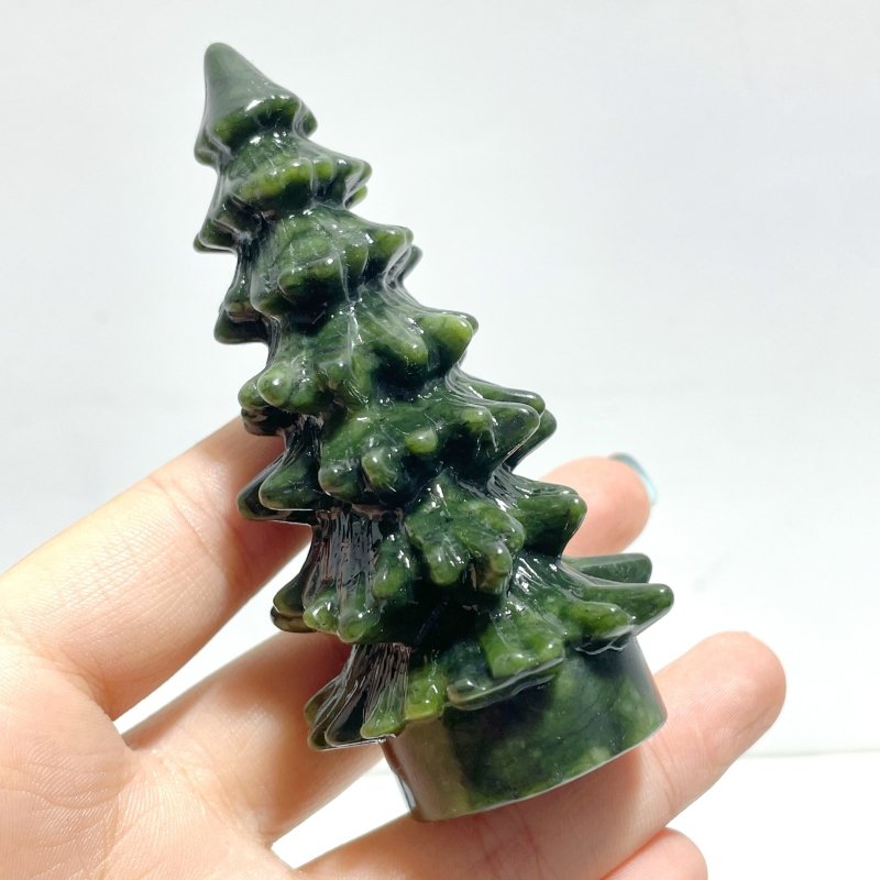 Green Jade Christmas Tree Carving Wholesale - Wholesale Crystals
