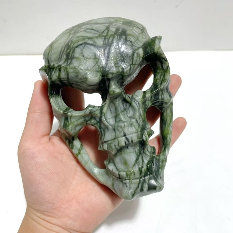 Green Jade Skull Large Mask Carving Wholesale