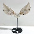 Green Sakura Flower Agate Heart Wing Carving With Stand - Wholesale Crystals