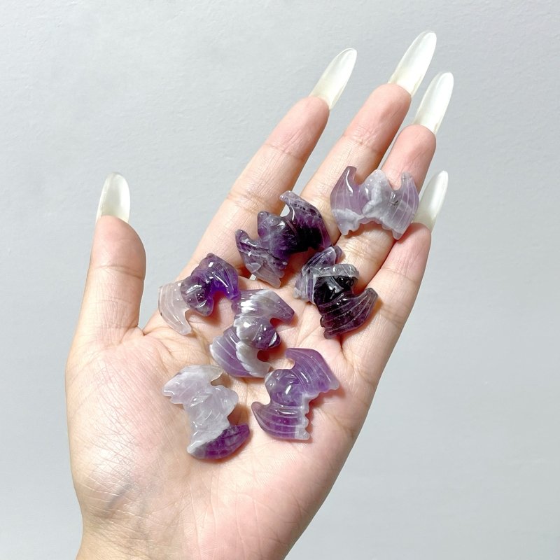 Halloween Mini Chevron Amethyst Bat Carving Wholesale - Wholesale Crystals