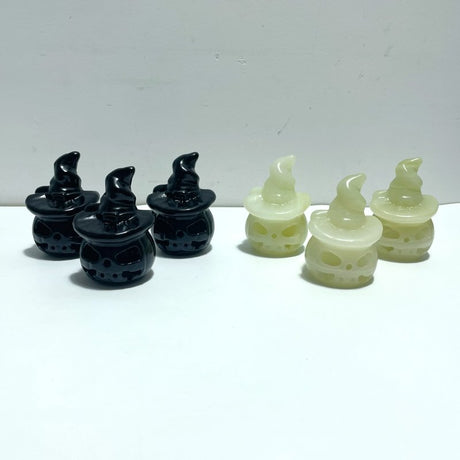 Halloween Pumpkin Wizard Hollow Carving Wholesale Black Obsidian Afghanistan Jade - Wholesale Crystals