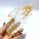 Hematoid Quartz Golden Fire Quartz Demon And Angel Wing Carving With Stand - Wholesale Crystals