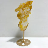 Hematoid Quartz Golden Fire Quartz Flying Dragon Carving With Stand -Wholesale Crystals