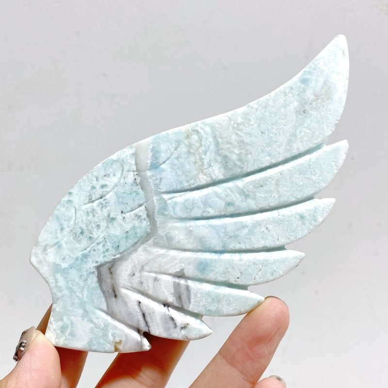 Hemimorphite Heart Wing Carving With Stand -Wholesale Crystals