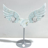 Hemimorphite Heart Wing Carving With Stand -Wholesale Crystals
