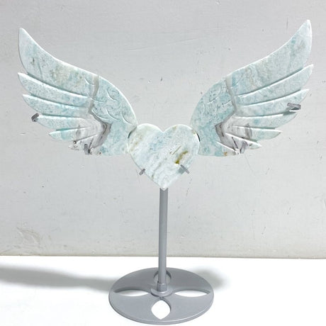 Hemimorphite Heart Wing Carving With Stand -Wholesale Crystals