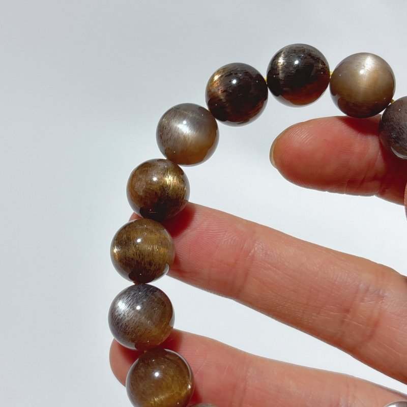 High Grade Black Sunstone With Hematite Moonstone Bracelet(HGUB22) -Wholesale Crystals