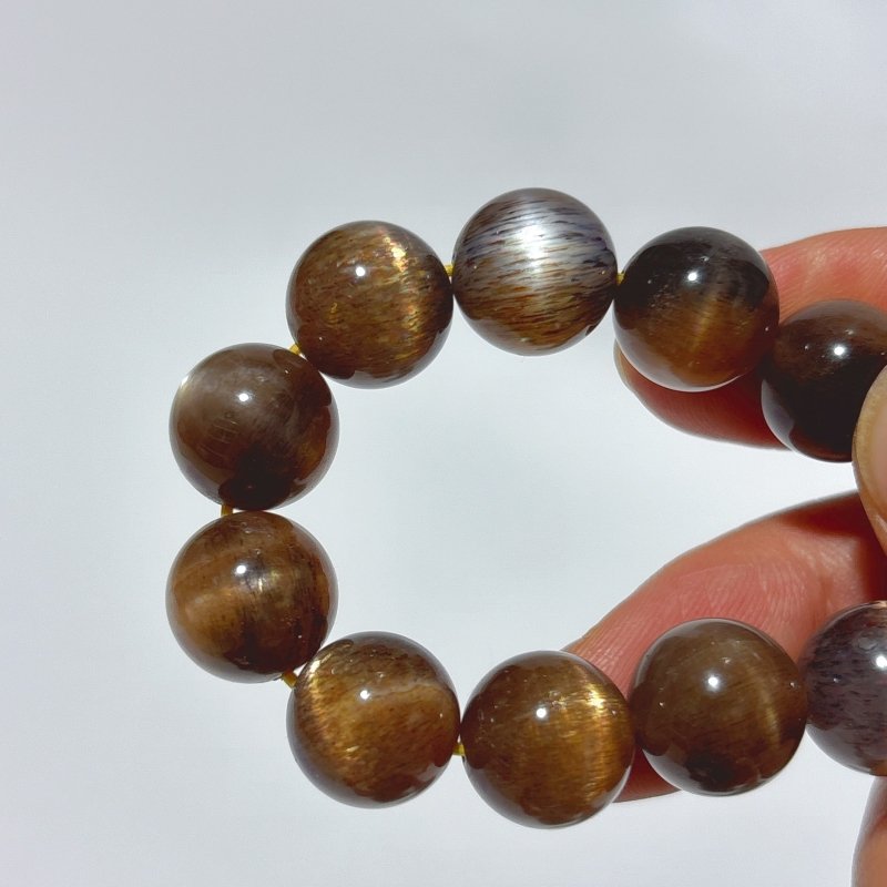 High Grade Black Sunstone With Hematite Moonstone Bracelet(HGUB22) -Wholesale Crystals