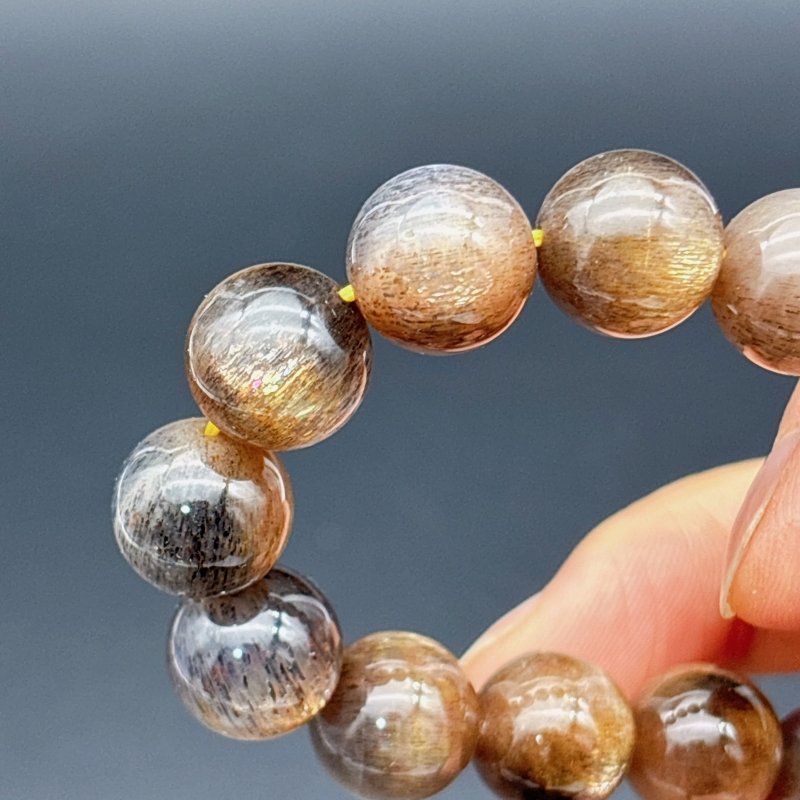 High Grade Black Sunstone With Hematite Moonstone Bracelet(HGUB22) -Wholesale Crystals