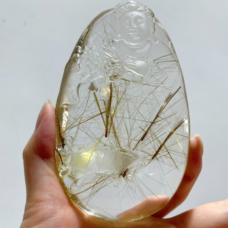 High Grade Quan Yin Rutile Crystal Carving - Wholesale Crystals