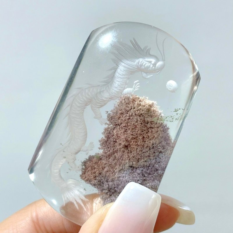 High Grade Super Clear Chinese Dragon Garden Quartz Inner Scene Carving(HGUD02) - Wholesale Crystals