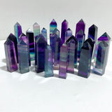 High Quality 5-8cm Rainbow Fluorite Four-sided Tower Point Wholesale -Wholesale Crystals