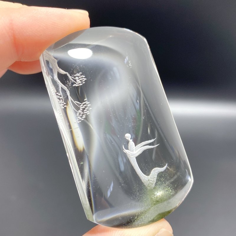 High Quality Buddhist Monk Bodhi Kensho Garden Quartz Inner Scene Carving(HGUD10) - Wholesale Crystals