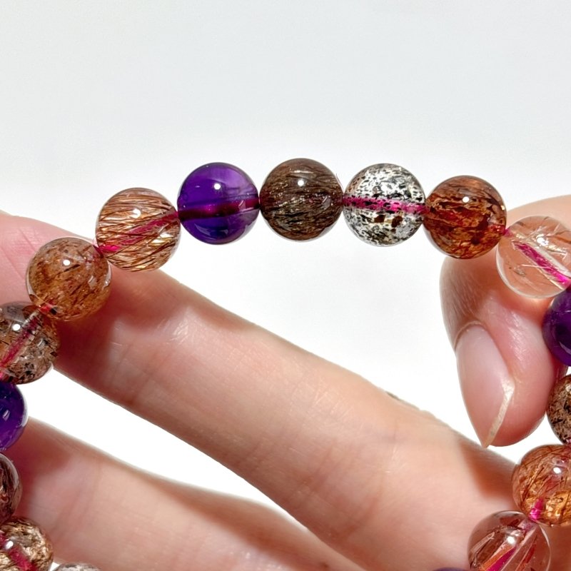 High Quality Rutile Mixed Amethyst Mixed Black Mica Bracelet Wholesale - Wholesale Crystals