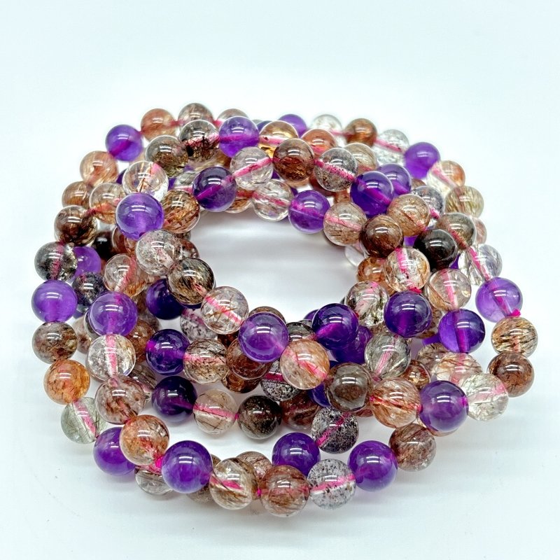 High Quality Rutile Mixed Amethyst Mixed Black Mica Bracelet Wholesale - Wholesale Crystals