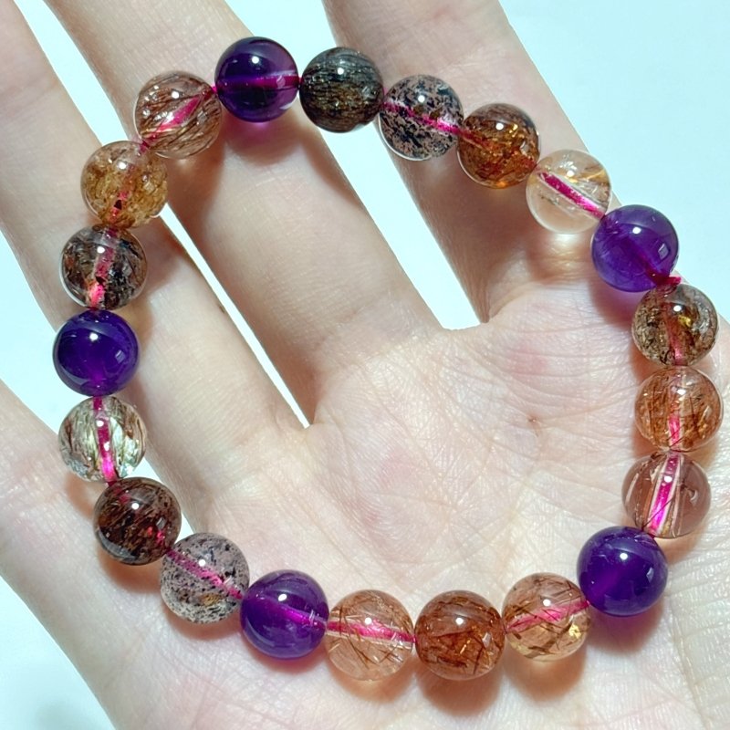 High Quality Rutile Mixed Amethyst Mixed Black Mica Bracelet Wholesale - Wholesale Crystals