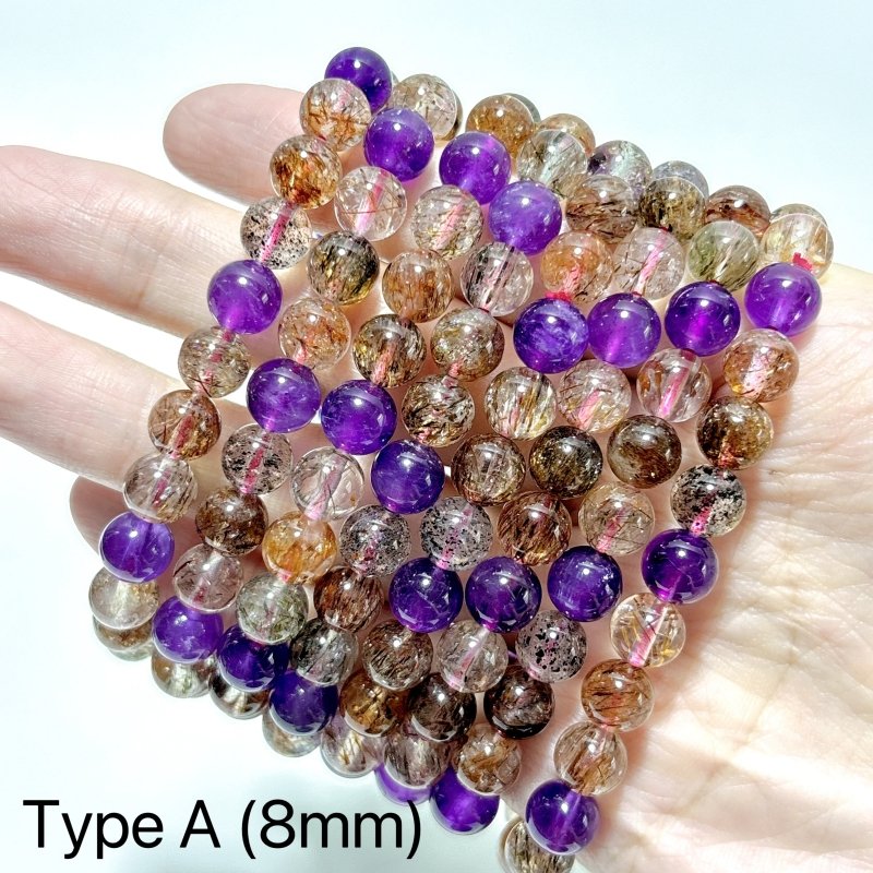 High Quality Rutile Mixed Amethyst Mixed Black Mica Bracelet Wholesale - Wholesale Crystals