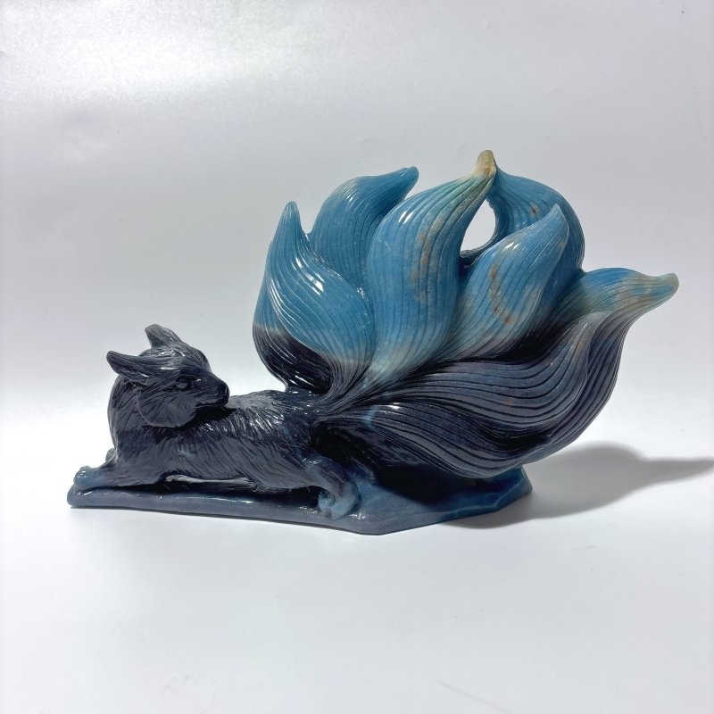 High Qulity Trolleite Large Nine-tailed Fox Carving -Wholesale Crystals
