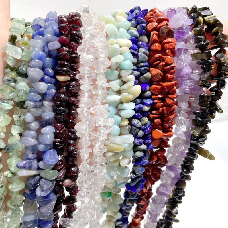 Irregular Crystal Chips Stone DIY Garnet Prehnite Amethyst Loose Beads #4 - Wholesale Crystals