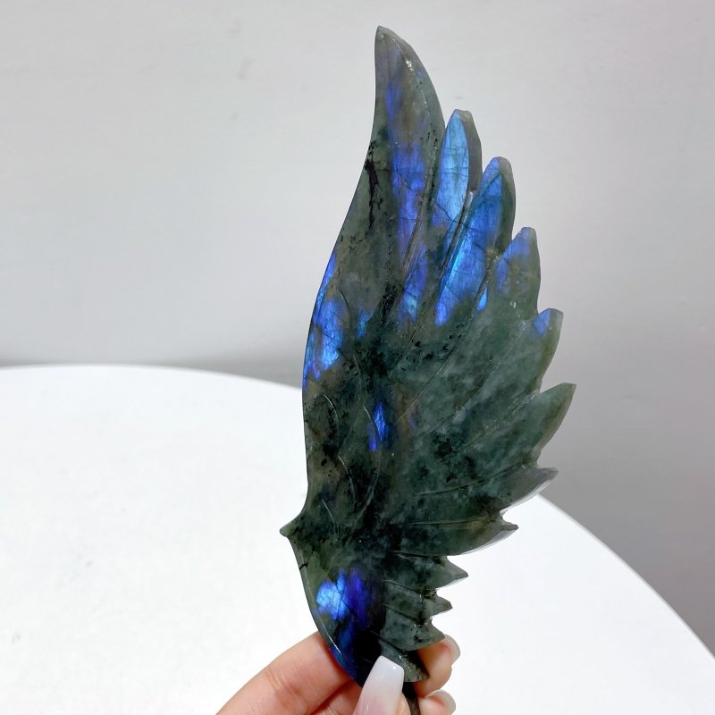 Labradorite Angel Wing Carving With Stand - Wholesale Crystals