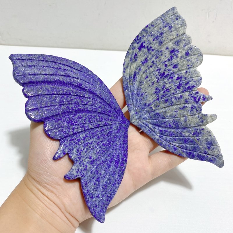 Lapis Lazuli Butterfly Wing Carving With Stand -Wholesale Crystals