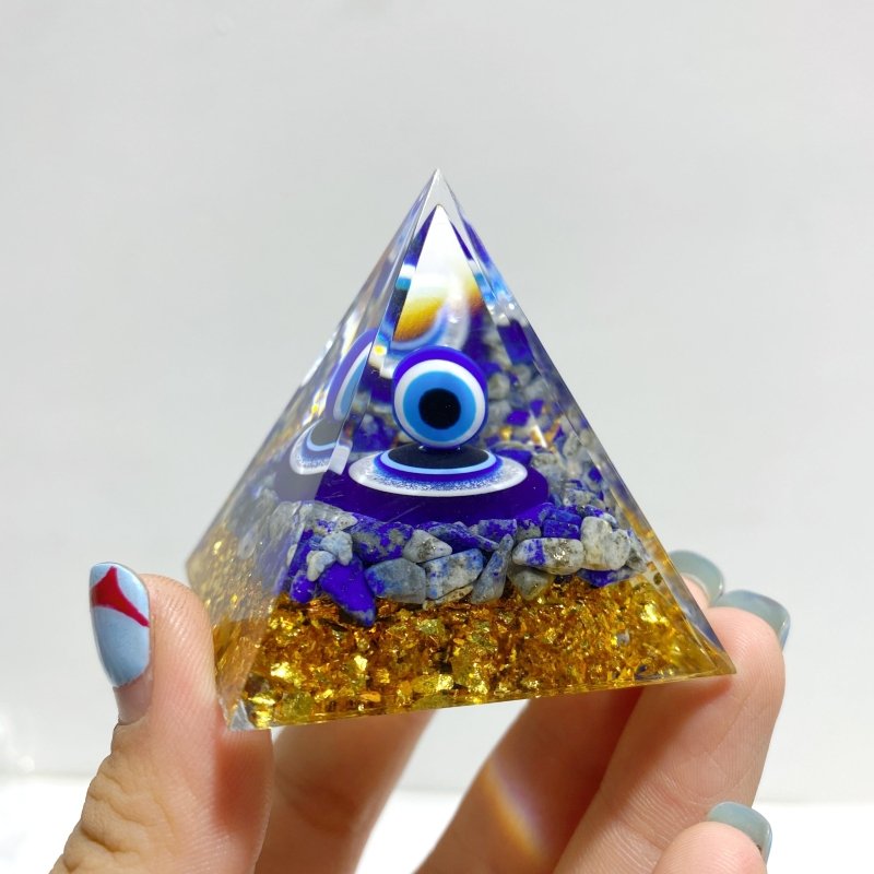 Lapis Lazuli Evil Eye Orgone Pyramid Wholesale - Wholesale Crystals
