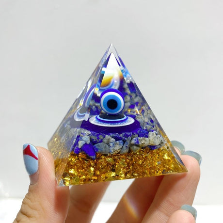 Lapis Lazuli Evil Eye Orgone Pyramid Wholesale - Wholesale Crystals