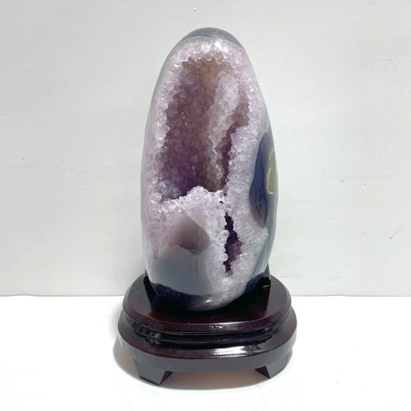 Large Amethyst Mixed Agate Dinosaur Egg Shape Home Decor With Stand - Wholesale Crystals