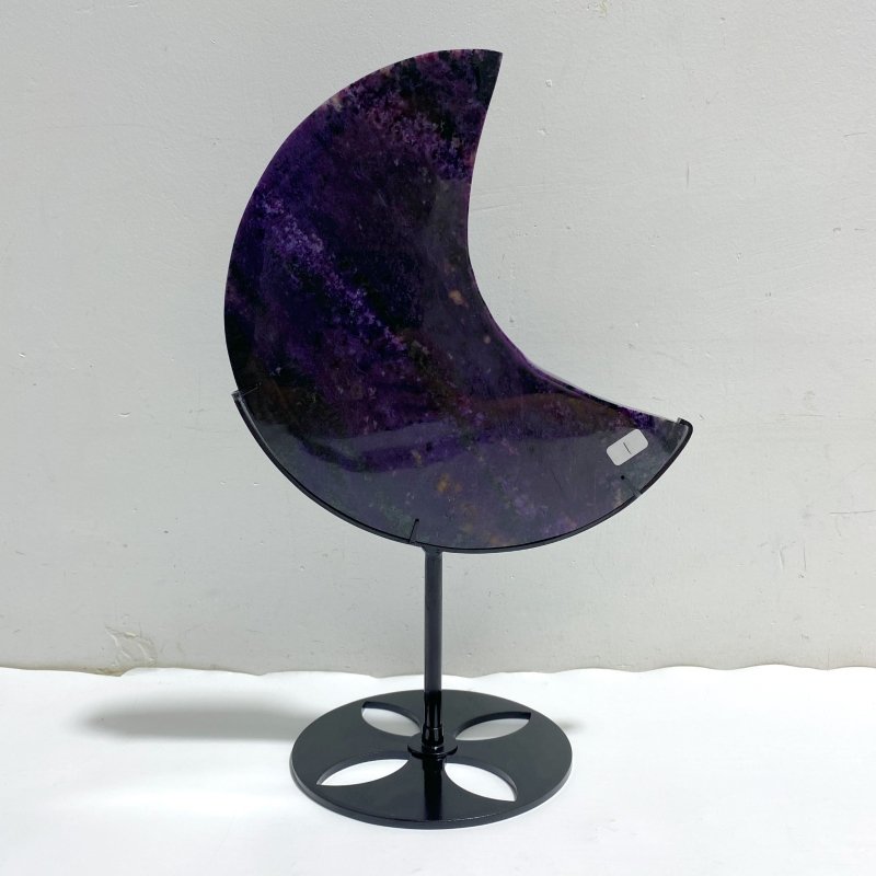 Large Charoite Moon Carving With Stand 1 -Wholesale Crystals