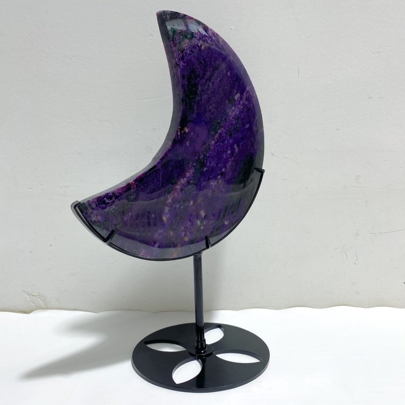 Large Charoite Moon Carving With Stand 1 -Wholesale Crystals