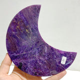 Large Charoite Moon Carving With Stand 10 -Wholesale Crystals