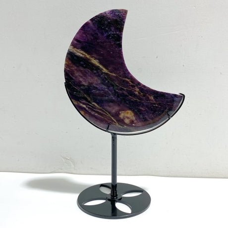 Large Charoite Moon Carving With Stand -Wholesale Crystals