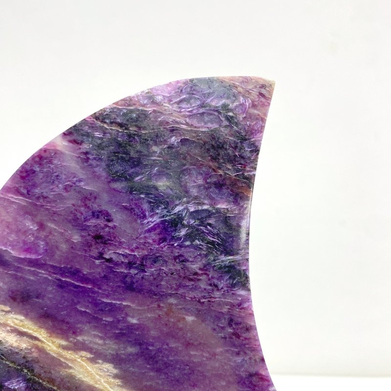 Large Charoite Moon Carving With Stand -Wholesale Crystals