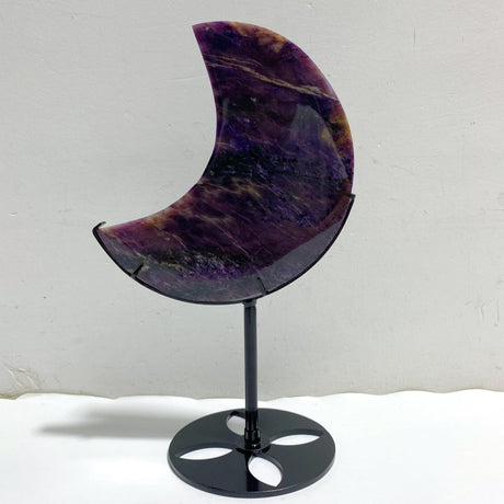 Large Charoite Moon Carving With Stand 6 -Wholesale Crystals