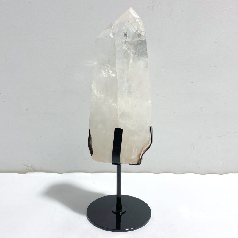 Large Clear Quartz Double Point Raw Bottom With Stand -Wholesale Crystals