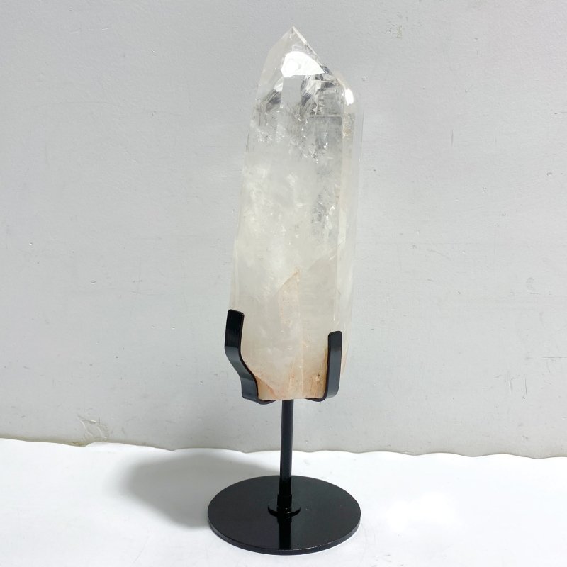 Large Clear Quartz Double Point Raw Bottom With Stand -Wholesale Crystals