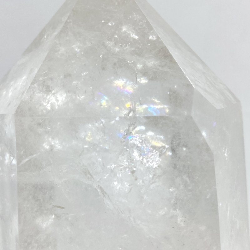 Large Clear Quartz Point Raw Bottom With Stand -Wholesale Crystals