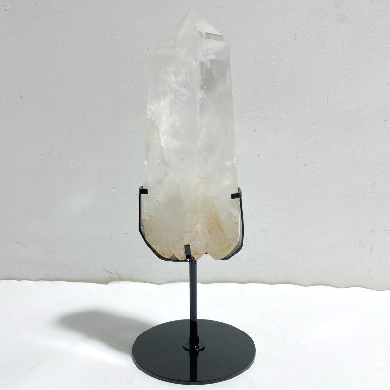 Large Clear Quartz Point Raw Bottom With Stand B3 -Wholesale Crystals