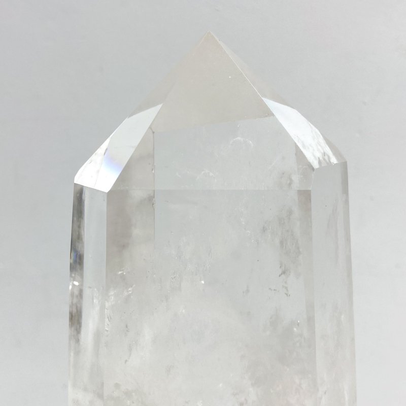 Large Clear Quartz Point Raw Bottom With Stand B3 -Wholesale Crystals
