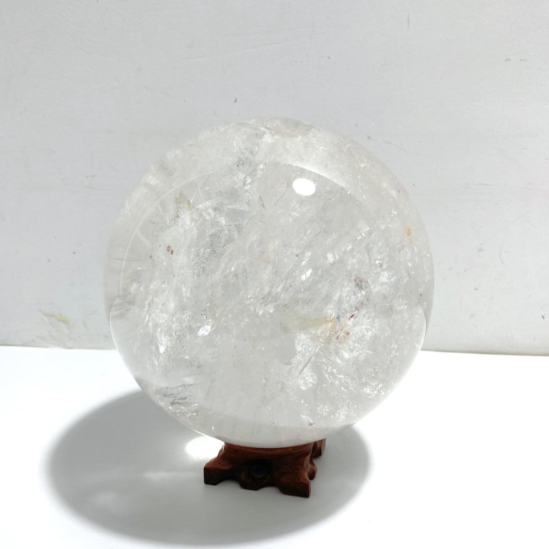 Large Clear Quartz Sphere With Big Rainbow For Collection - Wholesale Crystals