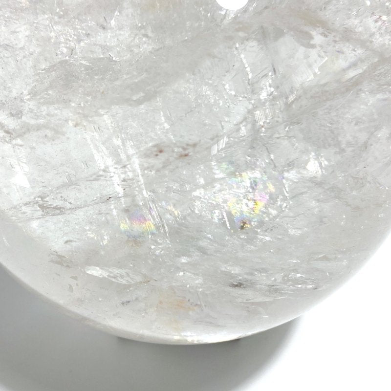Large Clear Quartz Sphere With Big Rainbow For Collection - Wholesale Crystals
