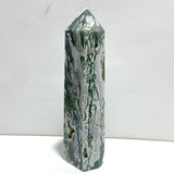 Large Druzy Moss Agate Geode Four - Sided Point - Wholesale Crystals