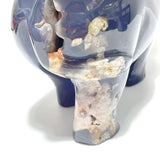 Large Geode Amethyst Mixed Agate Druzy Elephant Animal Carving - Wholesale Crystals