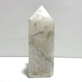 Large Geode Druzy White Moss Agate Four - sided Point - Wholesale Crystals