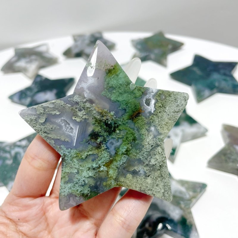 Large Moss Agate Star Wholesale - Wholesale Crystals