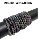 Local Stock - 6MM Aura Colorful Lava Rock Stone Bracelets Wholesale - Wholesale Crystals